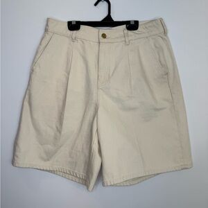 J. Crew Cream denim Pleated Shorts cotton spring 2025 size 28 relaxed